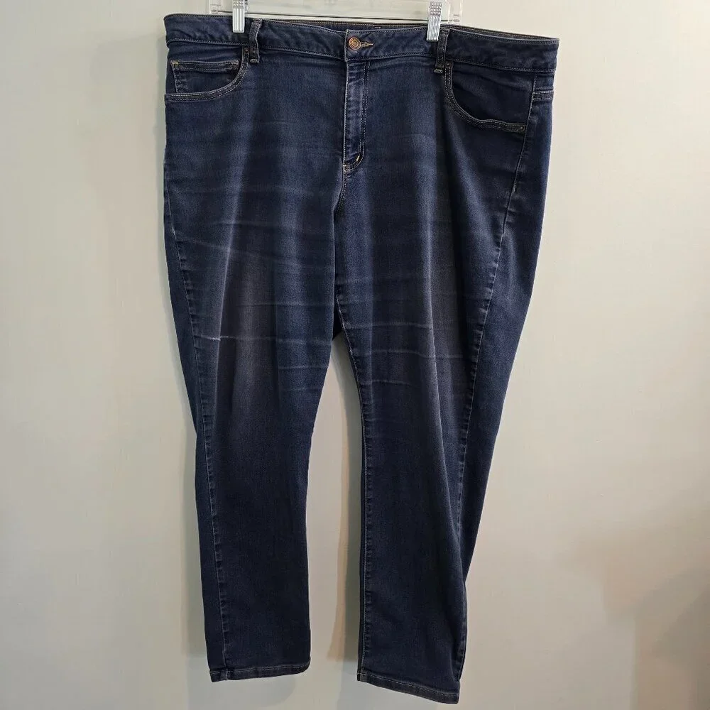 Michael Kors Izzy Skinny Medium Blue Distressed Stretch Jeans